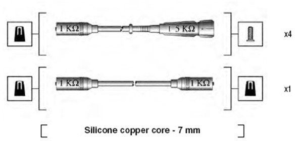 Zestaw przewodów zapłonowych MAGNETI MARELLI 941175140755