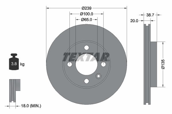 Tarcza hamulcowa TEXTAR 92012103
