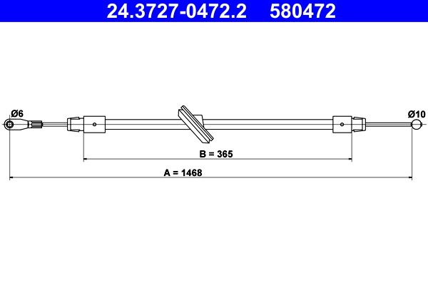 Cięgło, hamulec postojowy ATE 24.3727-0472.2