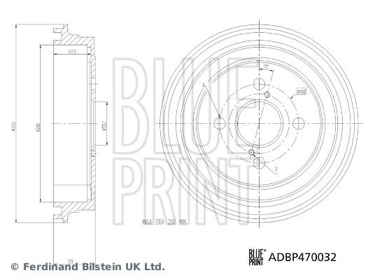 Bęben hamulcowy BLUE PRINT ADBP470032