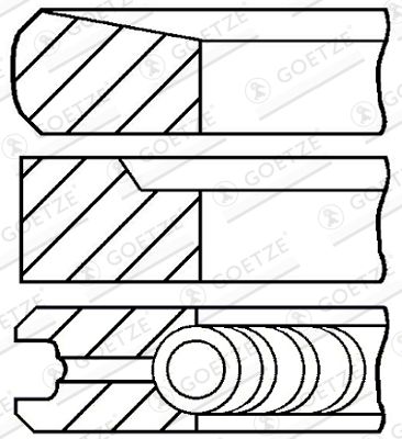Zestaw pierścieni tłokowych Goetze Engine 08-431700-00
