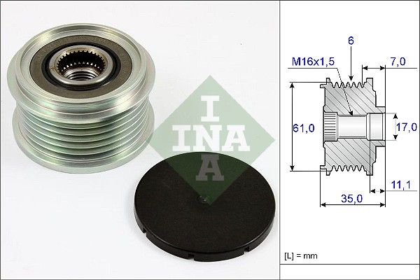 Alternator - sprzęgło jednokierunkowe INA 535 0022 10