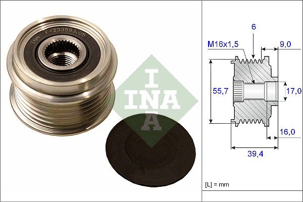 Alternator - sprzęgło jednokierunkowe INA 535006010