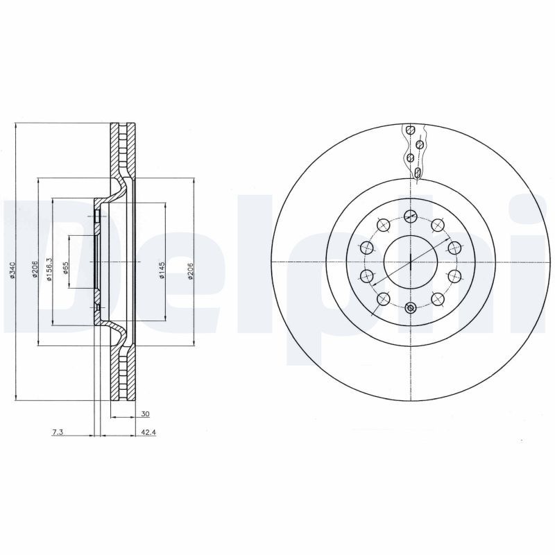 Tarcza hamulcowa DELPHI BG9109C