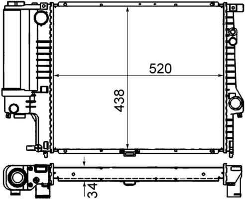Chłodnica, układ chłodzenia silnika MAHLE cr 244 001s