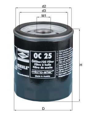 Filtr oleju MAHLE OC25