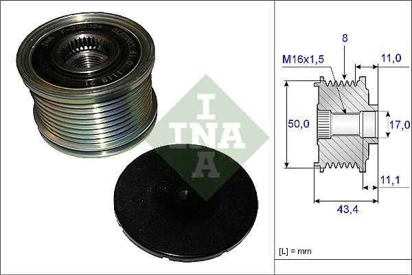 Alternator - sprzęgło jednokierunkowe INA 535 0108 10