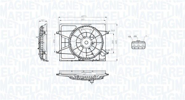 Wentylator, chłodzenie silnika MAGNETI MARELLI 069422793010