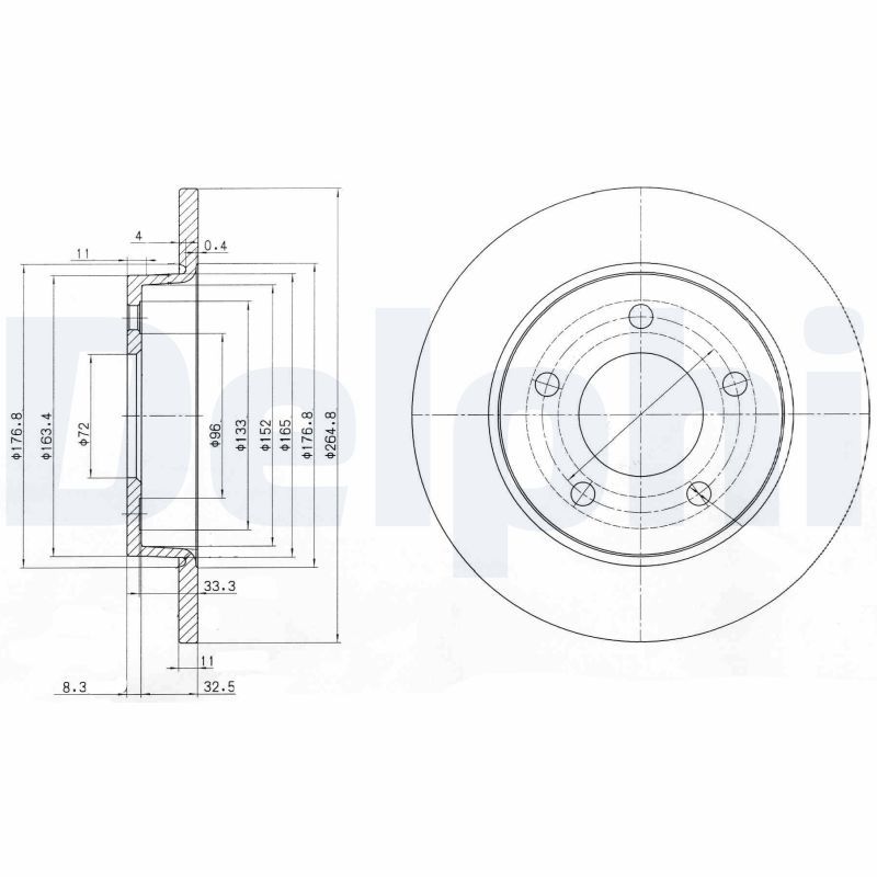 Tarcza hamulcowa DELPHI BG4025C