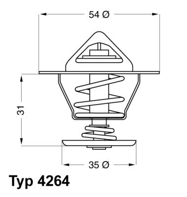 Termostat, płyn chłodzący WAHLER 4264.84D