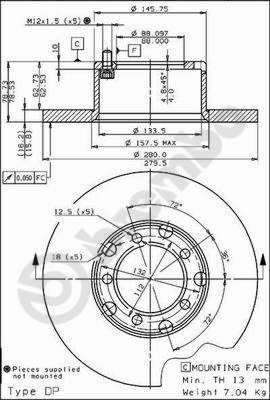 Tarcza hamulcowa BREMBO 08.3959.20