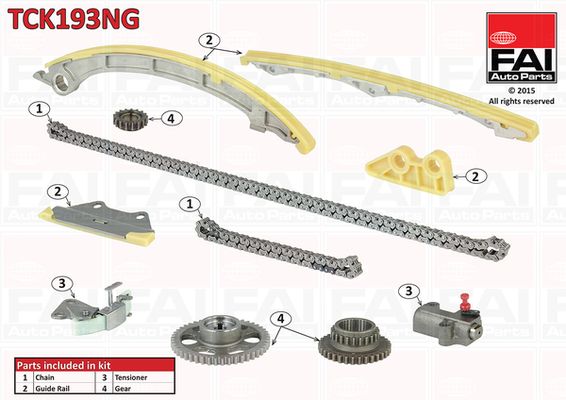 Zestaw łańcucha rozrządu FAI AutoParts tck193ng