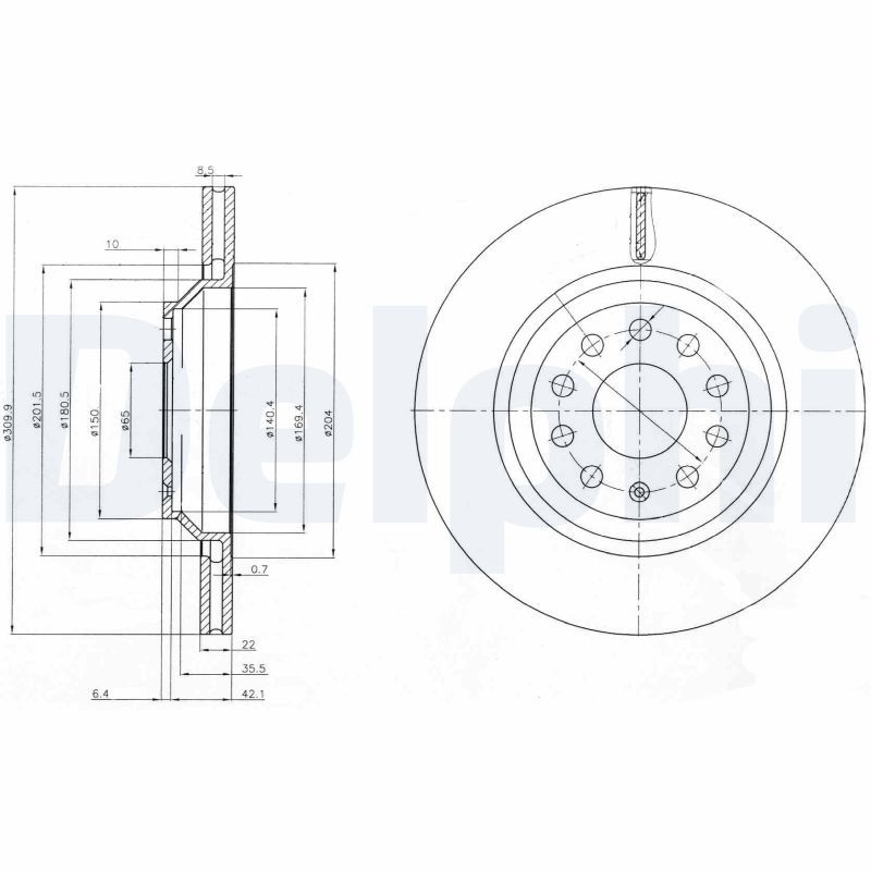 Tarcza hamulcowa DELPHI BG3975