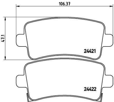 Zestaw klocków hamulcowych, hamulce tarczowe BREMBO P 59 060