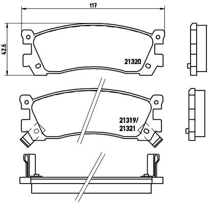 Zestaw klocków hamulcowych, hamulce tarczowe BREMBO P 49 025
