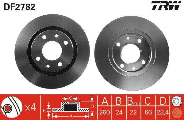 Tarcza hamulcowa TRW DF2782