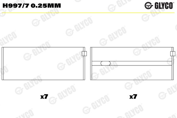 Panewka wału korbowego GLYCO H997/70.25MM