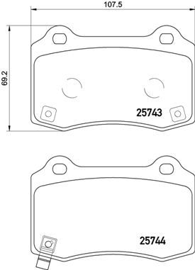 Zestaw klocków hamulcowych, hamulce tarczowe BREMBO P 30 074