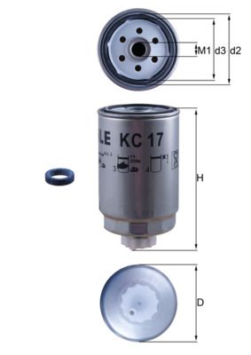 Filtr paliwa MAHLE KC17D