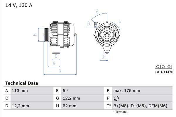 Alternator BOSCH 0986048801