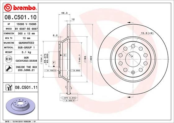 Tarcza hamulcowa BREMBO 08.C501.11