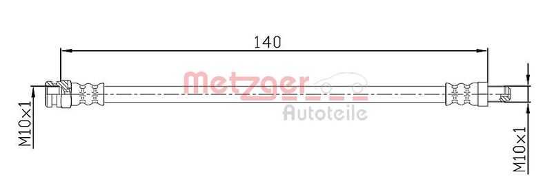 Przewód hamulcowy elastyczny METZGER 4110106
