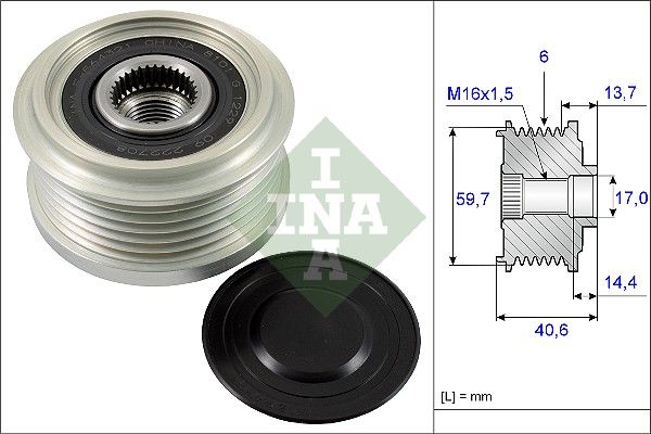 Alternator - sprzęgło jednokierunkowe INA 535022810