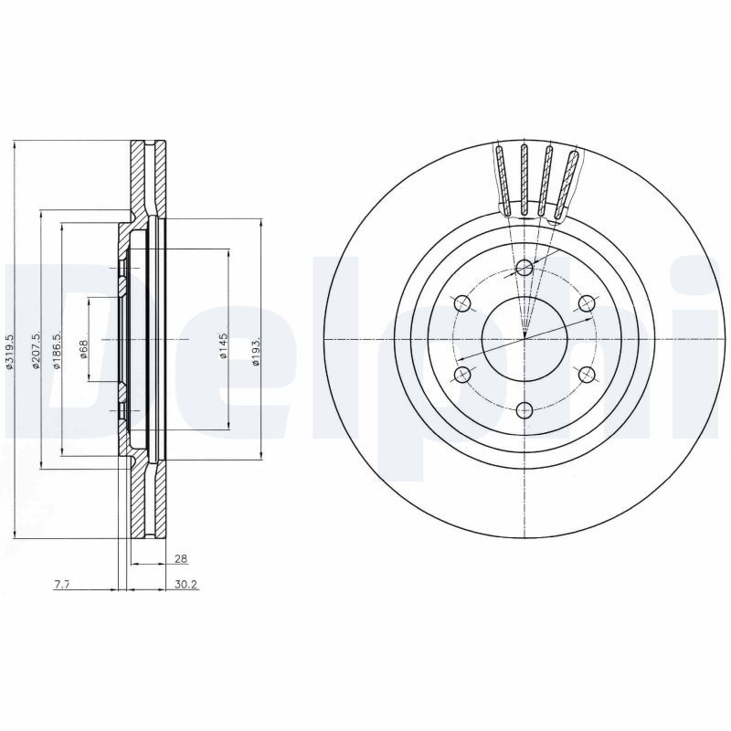 Tarcza hamulcowa DELPHI BG4176C