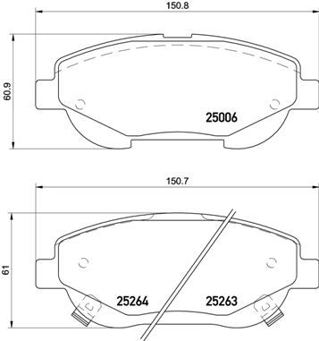 Zestaw klocków hamulcowych, hamulce tarczowe BREMBO P 83 148