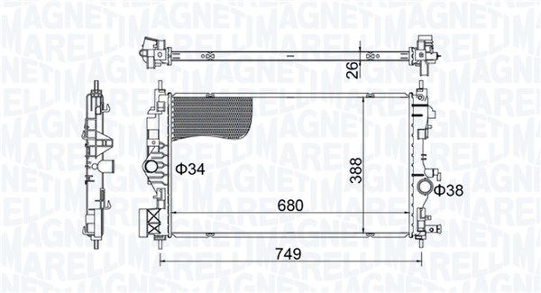 Chłodnica, układ chłodzenia silnika MAGNETI MARELLI 350213206300