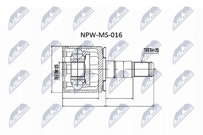 Zestaw przegubu, wał napędowy NTY NPW-MS-016