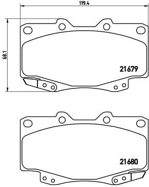 Zestaw klocków hamulcowych, hamulce tarczowe BREMBO P 83 069
