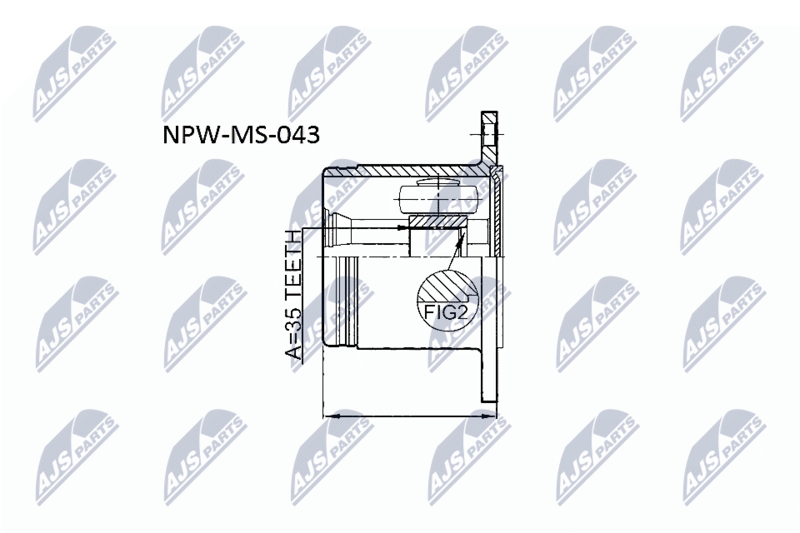 Zestaw przegubu, wał napędowy NTY NPW-MS-043
