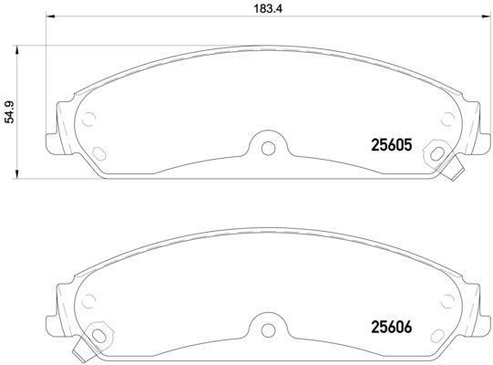 Zestaw klocków hamulcowych, hamulce tarczowe BREMBO P 23 149