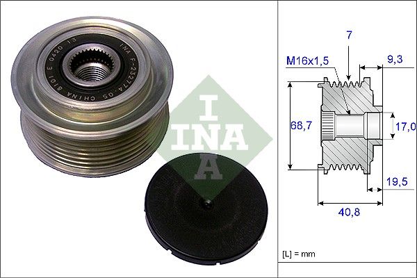 Alternator - sprzęgło jednokierunkowe INA 535 0079 10