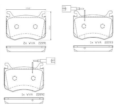 Zestaw klocków hamulcowych, hamulce tarczowe BREMBO P 23 183