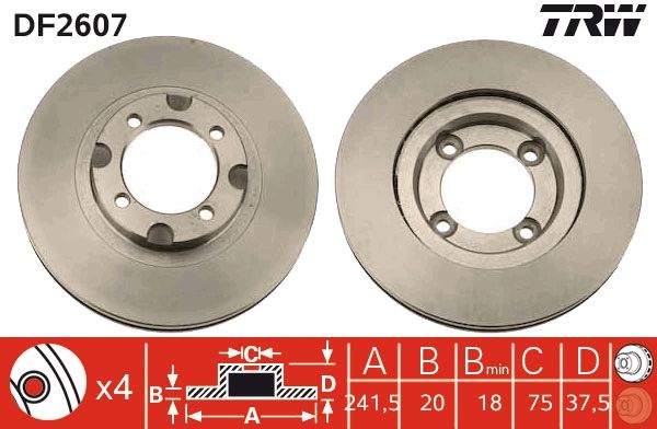 Tarcza hamulcowa TRW DF2607