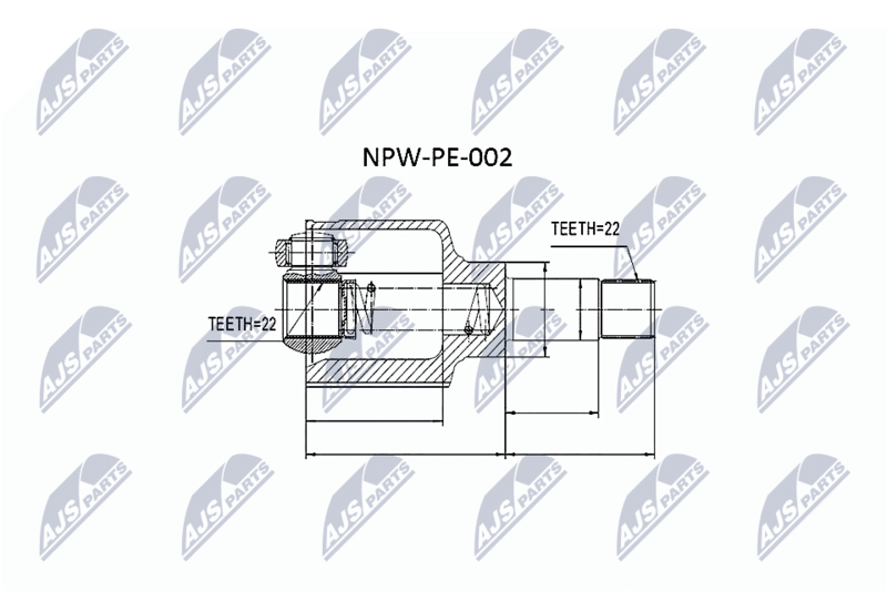 Zestaw przegubu, wał napędowy NTY NPW-PE-002