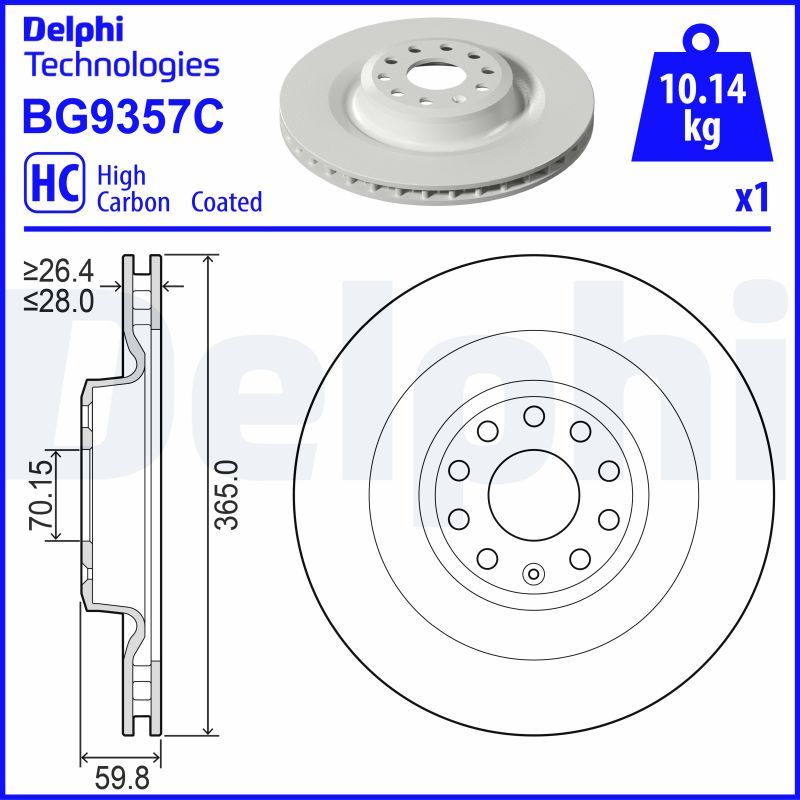 Tarcza hamulcowa DELPHI BG9357C