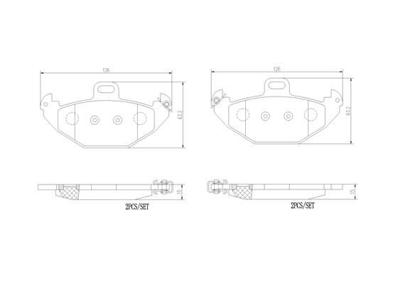 Zestaw klocków hamulcowych, hamulce tarczowe BREMBO P 68 021