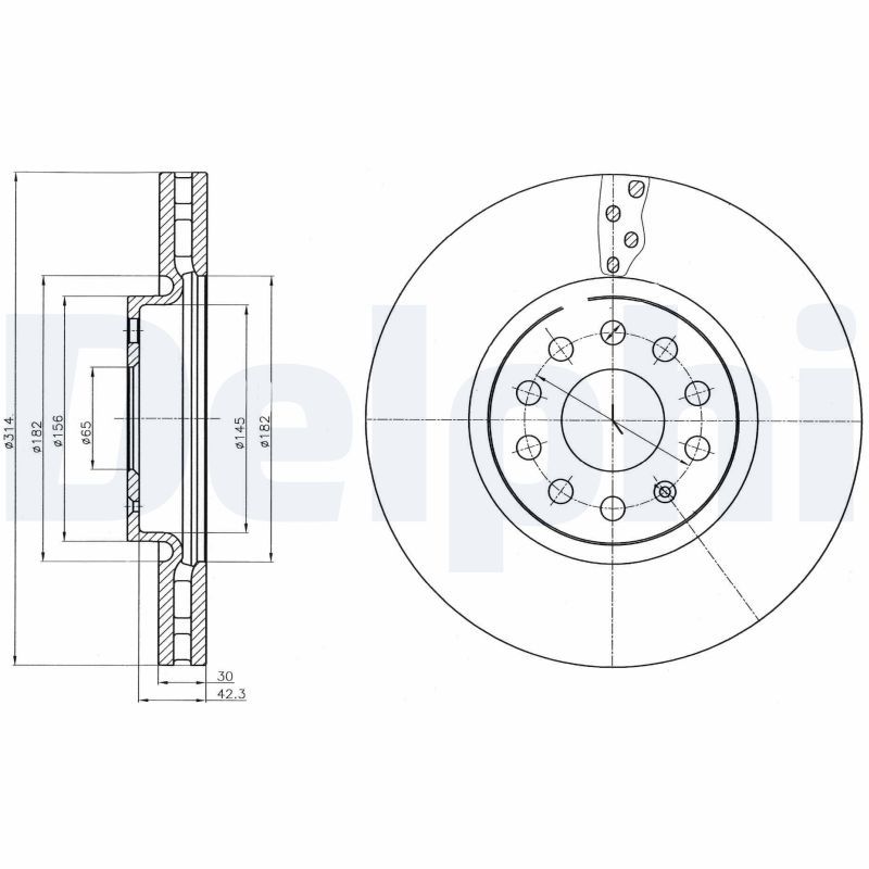 Tarcza hamulcowa DELPHI BG4330C
