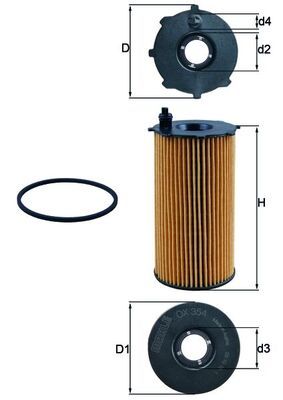 Filtr oleju MAHLE OX354D