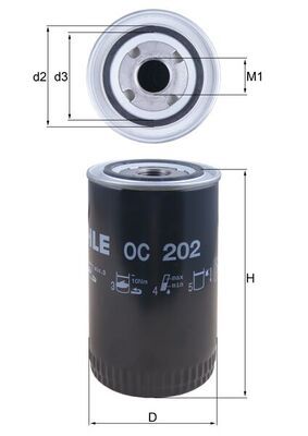 Filtr oleju MAHLE OC202