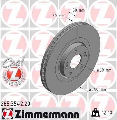 Tarcza hamulcowa ZIMMERMANN 285.3542.20