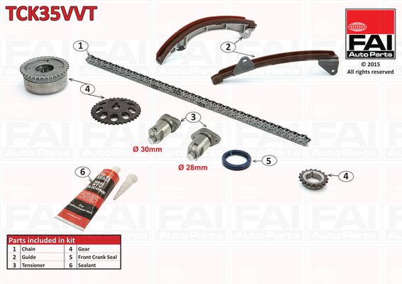 Zestaw łańcucha rozrządu FAI AutoParts tck35vvt