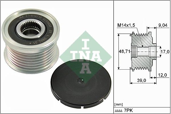 Alternator - sprzęgło jednokierunkowe INA 535027510