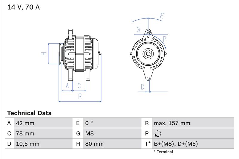 Alternator BOSCH 0 986 040 850