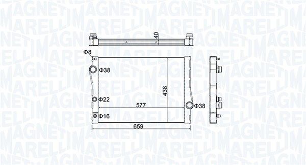 Chłodnica, układ chłodzenia silnika MAGNETI MARELLI 350213163500