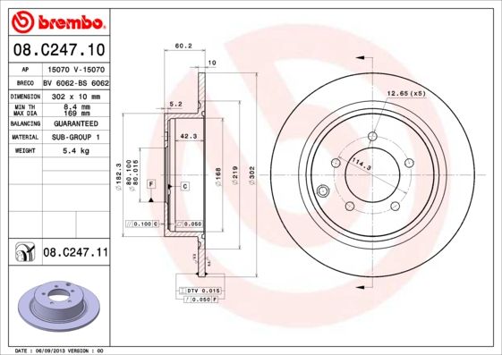 Tarcza hamulcowa BREMBO 08.C247.11