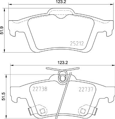 Zestaw klocków hamulcowych, hamulce tarczowe BREMBO P 24 216
